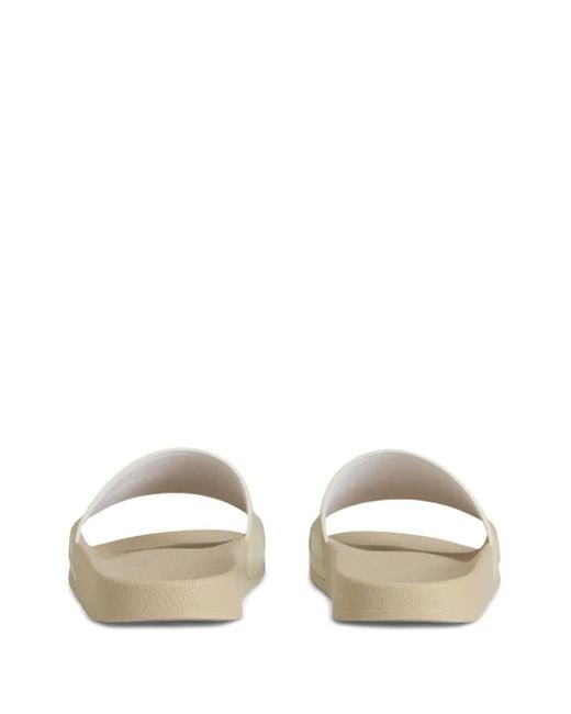 Woolrich White Logo-Embossed Slides