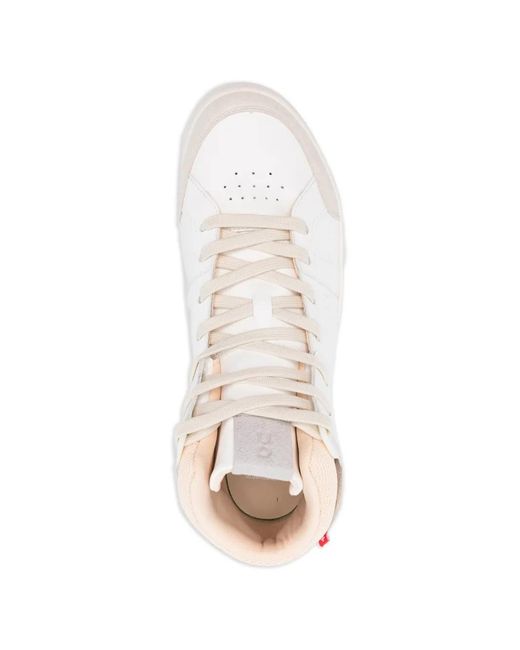 On Shoes White Roger Clubhouse Mid Lace-Up Sneakers