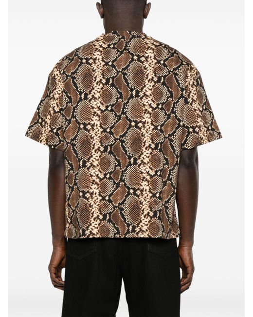 Jil Sander White Snake-print Cotton T-shirt for men