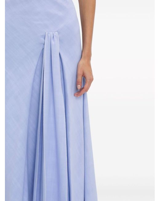 Jupe asymétrique à détail noué Victoria Beckham en coloris Blue