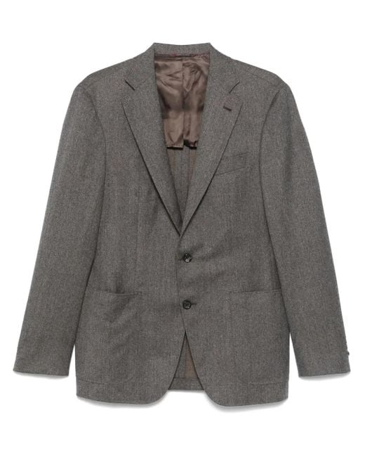 Canali Gray Mélange-Effect Blazer for men