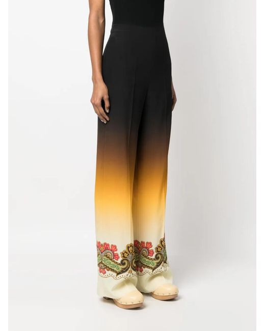 Etro Black Printed Trousers