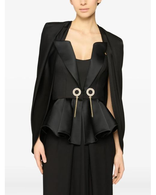 Genny Black Draped Cape