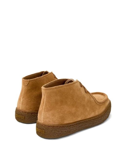 Camper Brown Peu Terreno Suede Lace-Up Boots