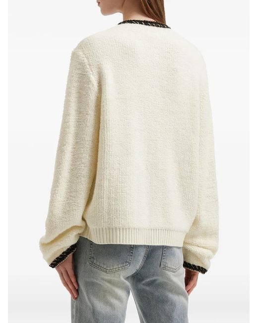 B+ AB Natural Round-Neck Cardigan