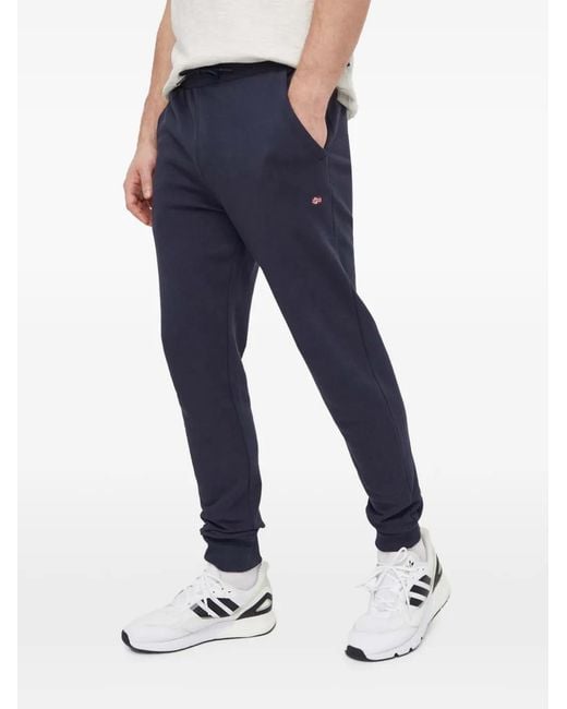 Napapijri Blue Logo-Patch Track Pants for men