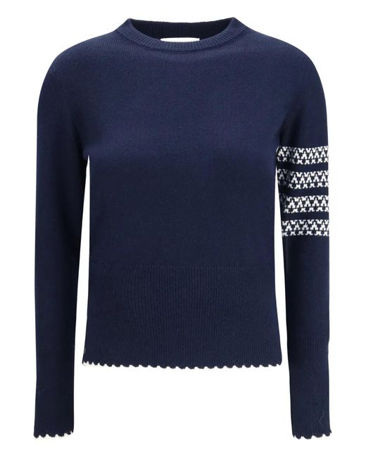 Thom Browne Blue Pull Holiday Hector À Manches Longues
