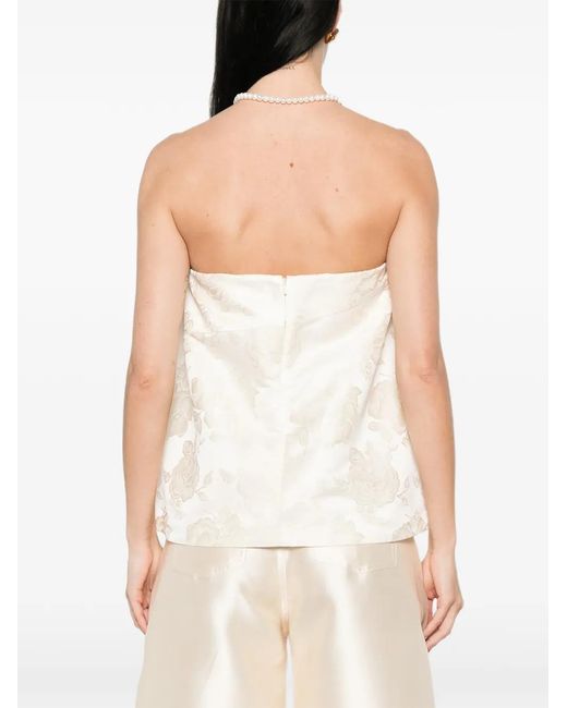 Simone Rocha White Gathered Flower Top