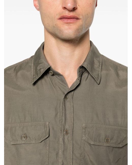 Tom Ford Brown Fluid Twill Shirt for men