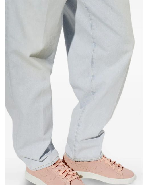 Nike Pink Perforated-Logo Suede Sneakers