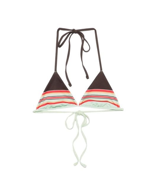 Frankie's Bikinis Pink Nick Striped Triangle Bikini Top