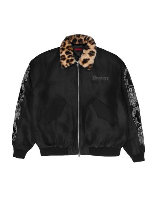 Pleasures Black Long-Sleeve Logo-Detail Jacket for men