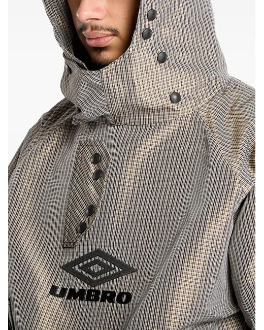 Umbro Gray Check Hooded Jacket for men