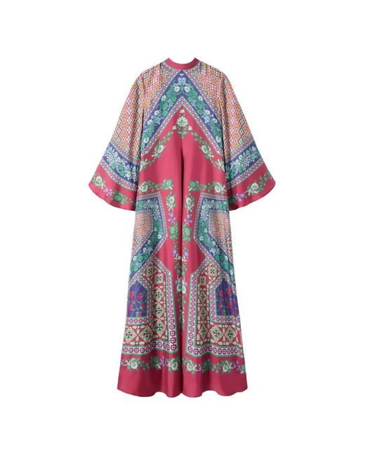 LaDoubleJ White Magnifico Floral Pussy-Bow Maxi Dress