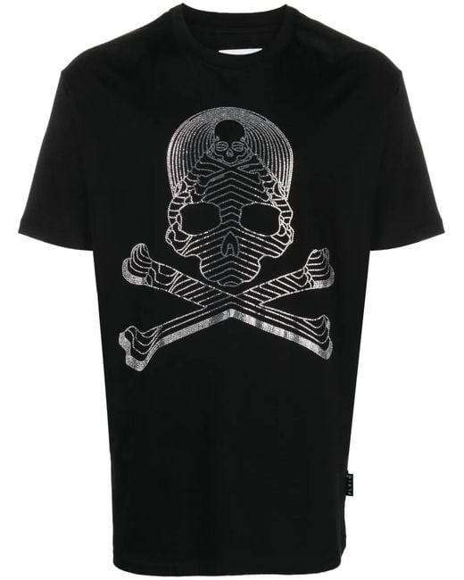 Philipp Plein Black Glass Skull T-Shirt for men
