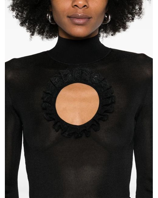 Body Con Dettaglio Cut-Out di Self-Portrait in Black