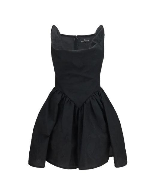 Vivienne Westwood Black Sunday Floral-Jacquard Mini Dress