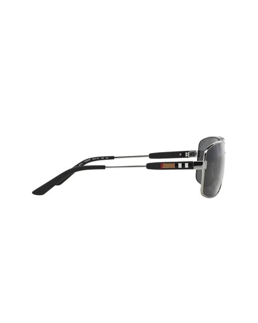 Burberry Gray Logo Rectangle-Frame Sunglasses for men