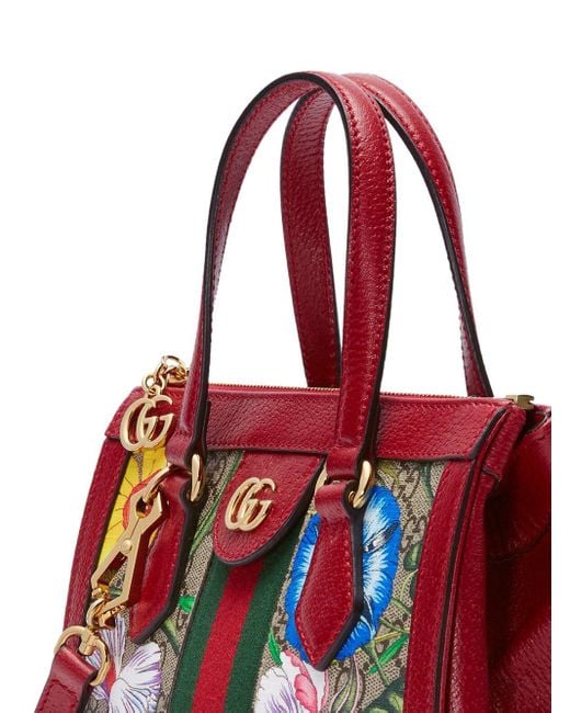 Gucci Canvas Ophidia GG Flora Small Tote Bag in Red - Save 35% - Lyst
