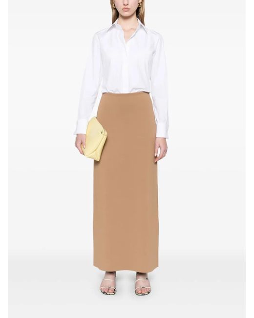 Max Mara White Angora123 Popeline Body Shirt
