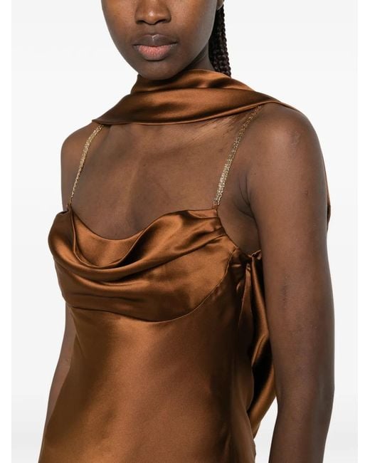 Rebecca Vallance Brown Phoenix Crystal-Embellished Halter-Neck Midi Dress