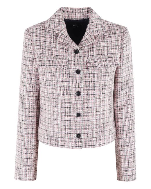 Veste En Tweed Theory en coloris Pink