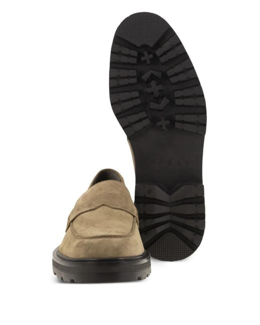 Hogan Brown H673 Saddle Lug-Sole Loafers for men