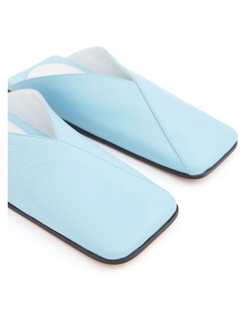 MM6 by Maison Margiela Blue Japanese Leather Slides