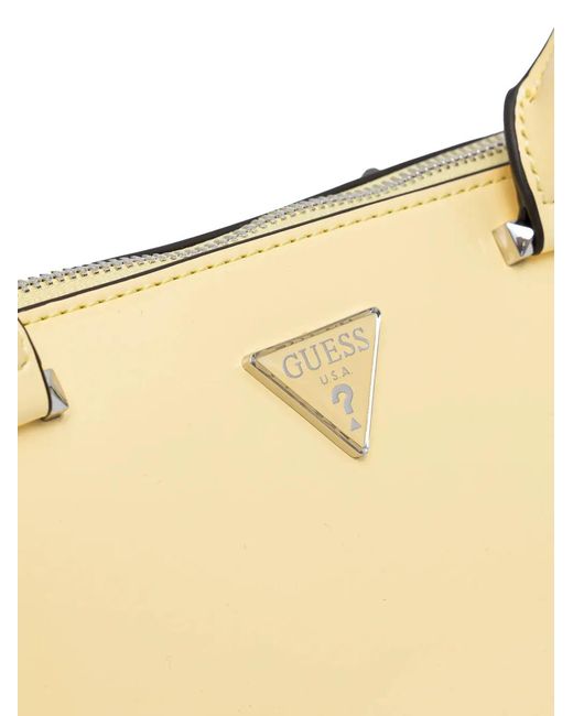 Guess Natural Arnela Logo-Plaque Tote Bag