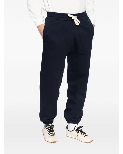 Jil Sander Blue Drawstring-Embroidered Track Pants for men