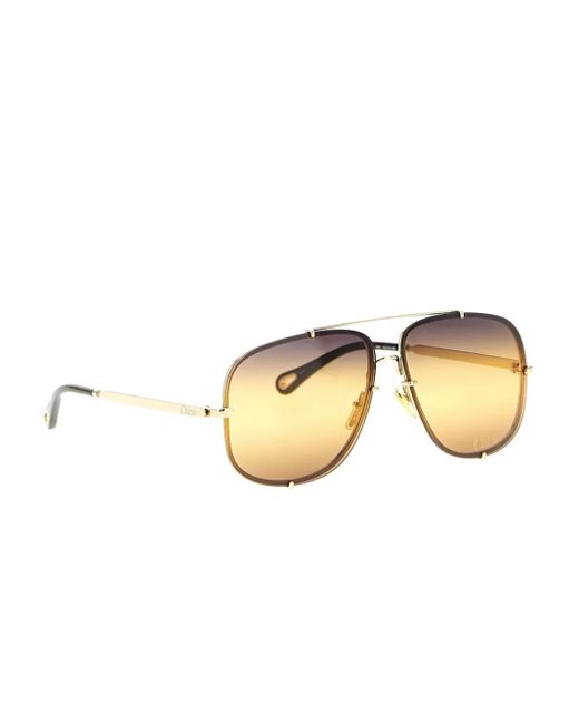 Chloé Natural Pilot-Frame Sunglasses