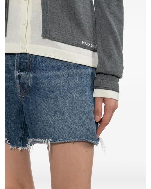 Agolde Blue Parker Long Shorts