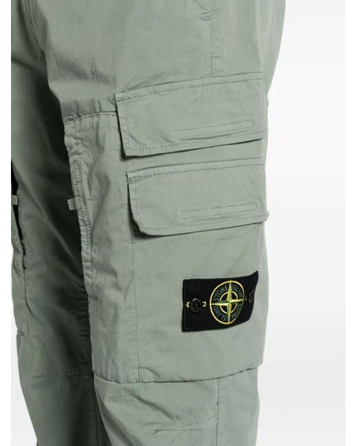 Stone Island Green Straight-Leg Cargo Trousers for men