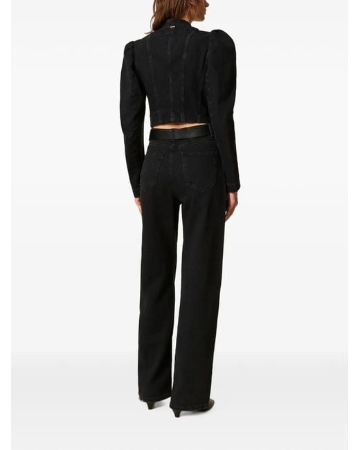 Twinset Black Wide-Leg Jeans With Five Pockets
