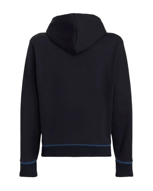 Logo-Patch Pullover Hoodie Etro de hombre de color Blue