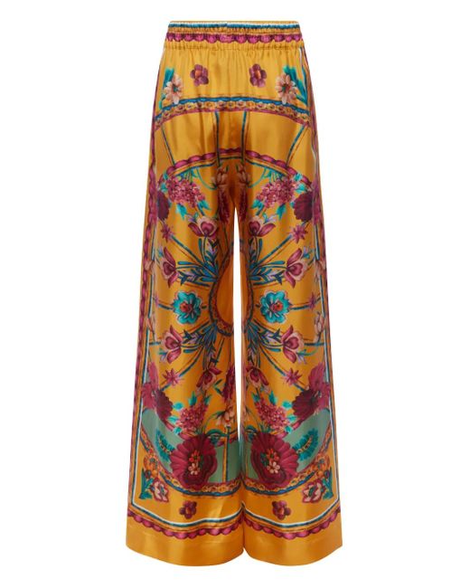 LaDoubleJ Orange Silk Palazzo Trousers