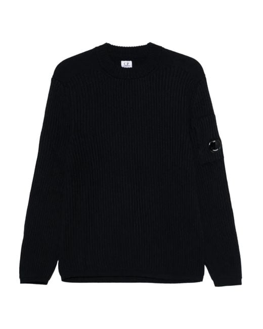 C P Company Black Lens-Embellished Jumper for men