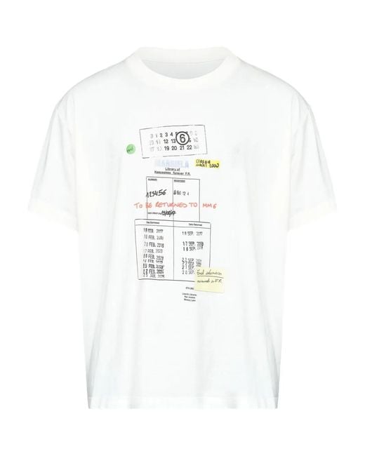 MM6 by Maison Margiela White Crew-Neck T-Shirt for men