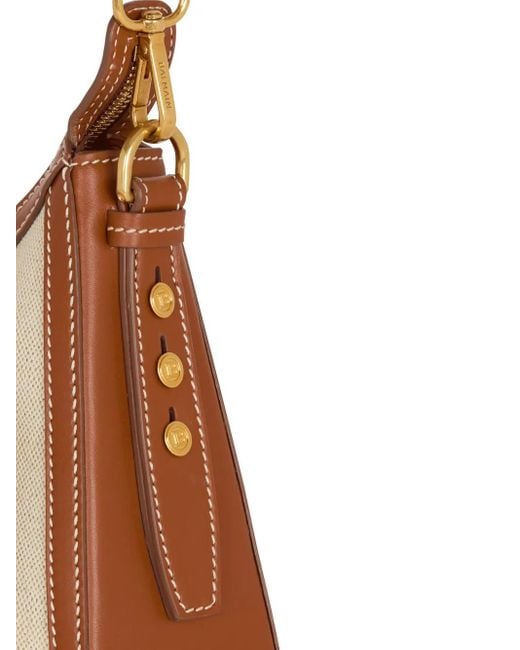 Balmain Natural B-Buzz Canvas Shoulder Bag