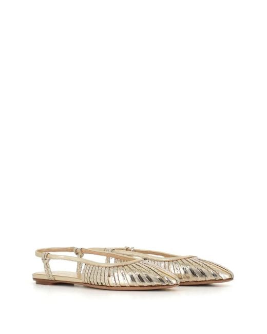 Roberto Del Carlo White Leather Ballerina Shoes