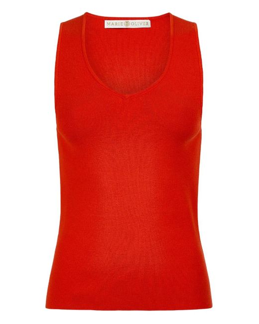 Top Miranda sin mangas Marie Oliver de color Red