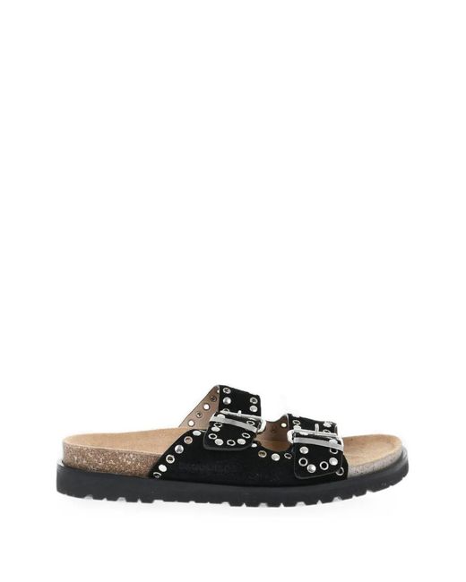 DSquared² Black Stud-Embellished Buckle-Fastening Sandals for men