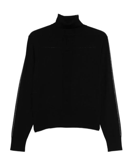 Patrizia Pepe Black Roll-Neck Sweater