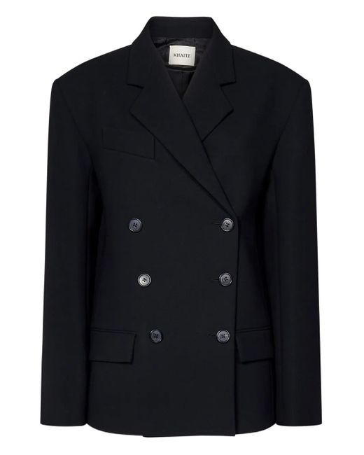 Khaite Black Arnoll Double-Breasted Coat