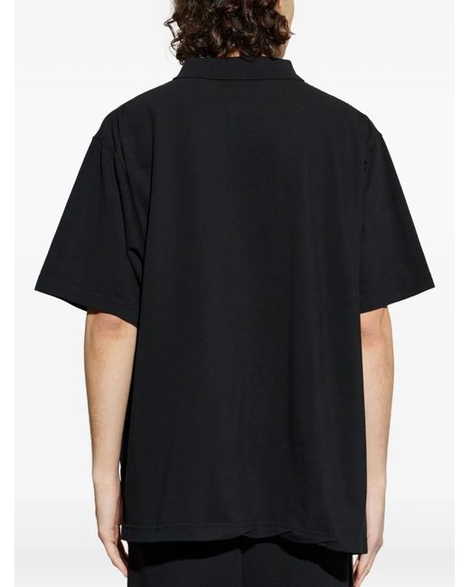 Balenciaga Black Logo-Detail Polo Shirt for men