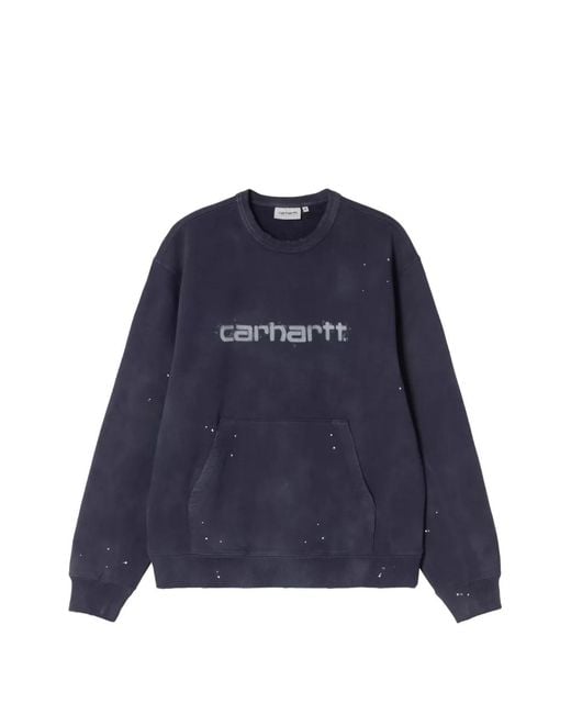 Carhartt Blue Logo Cotton Sweatshirt