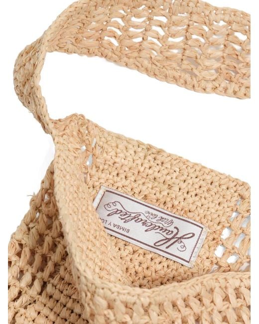 Bimba Y Lola Natural Large Woven Open-Knit Shoulder Bag