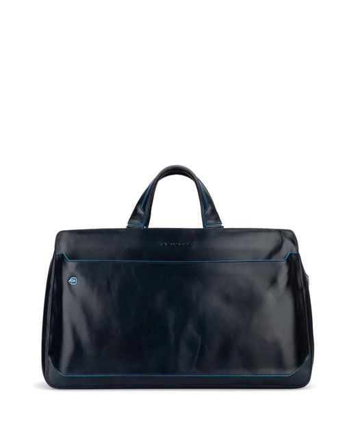 Piquadro Blue Leather Luggage Bag