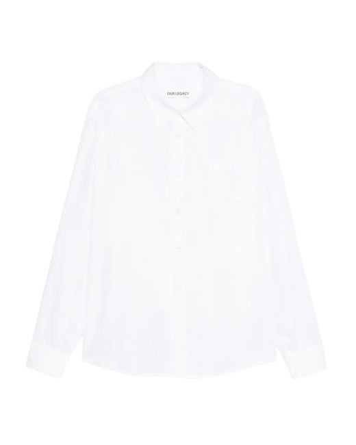 Our Legacy White Long-Sleeve Button Shirt for men