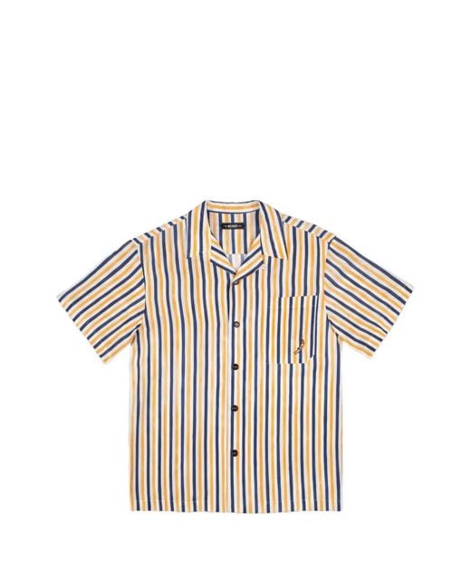 Mosso Sunwear White Vertical-Stripe Short-Sleeve Shirt for men